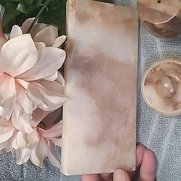 1960s Solid Marble 3 Piece Salt and Pepper Set - Picture 6 of 14